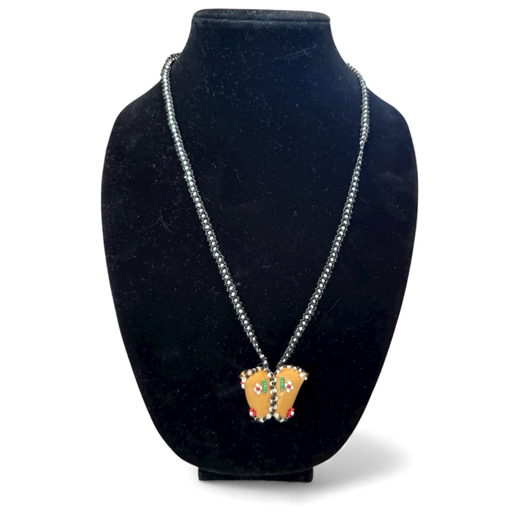 Elegant design Indigenous Booties Pendant Necklace NWOT